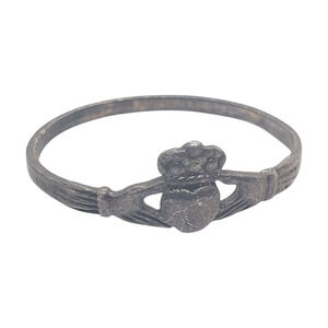 Vintage Irish Claddagh Ring Celtic Heart Crown in Hands Sterling Silver 925 9.2